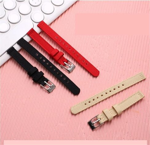 8mm 10mm 12mm Two Piece Nylon Watch Strap With Stainless Steel Buckle For Men And Women Sport Loop Bands in Saudi Arabia