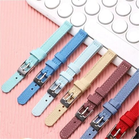 8mm 10mm 12mm Two Piece Nylon Watch Strap With Stainless Steel Buckle For Men And Women Sport Loop Bands in Saudi Arabia