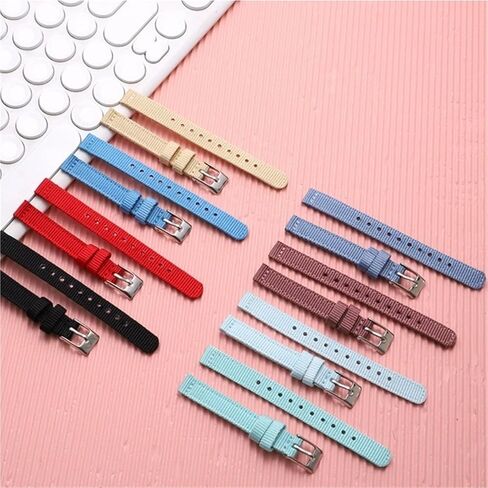 8mm 10mm 12mm Two Piece Nylon Watch Strap With Stainless Steel Buckle For Men And Women Sport Loop Bands in Saudi Arabia