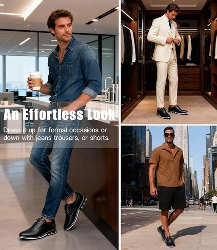 Men's Casual Dress Shoes Comfort, Fashion Dress Sneakers Men, Superior Soft Leather Mens Oxford Business Casual Shoe in Saudi Arabia