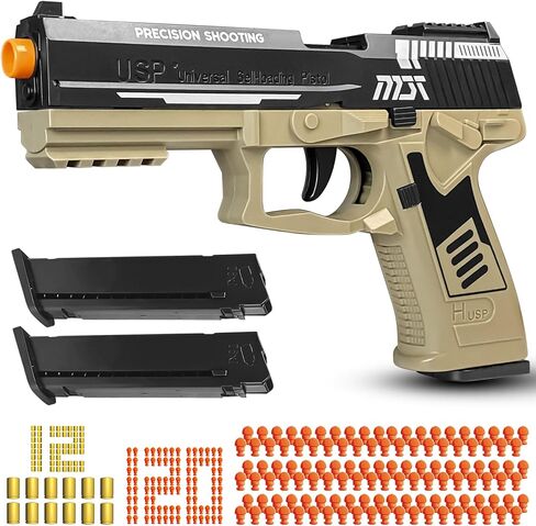 Toy Gun with Automatic Reloading Rebound Shell Ejecting and Soft Foam Blaster, Ideal for Shooting Games, Education Model Toys, Gift for Kids Boys Girls in Kuwait