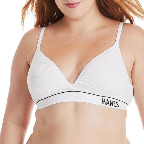 Hanes Women's Originals Seamless Wireless Bra, ComfortFlex Fit, Rib Contour Bra, Full Coverage in Kuwait