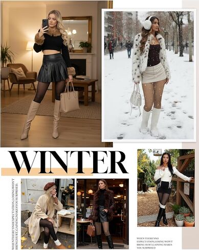 Buauty 2 Pairs Women Fleece Lined Tights Fake Translucent Thermal Leggings High Waist Thick Warm Pantyhose for Winter in Saudi Arabia