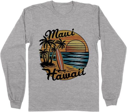 TeesAndTankYou Clipart Maui Long Sleeve Shirt Unisex in Kuwait