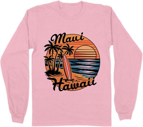 TeesAndTankYou Clipart Maui Long Sleeve Shirt Unisex in Saudi Arabia