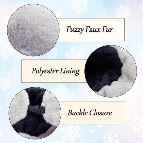 Winter Fur Hat with Removable Face Mask Fuzzy Russian Ushaka Furry Trapper Hat with Ear Flaps for Women Men Skiing Hiking in Saudi Arabia