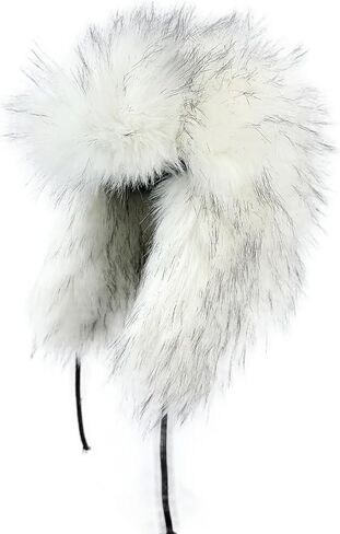 Furry Russian Hats Y2K Fur Trapper Hat Winter Faux Fur Soft Warm Ushanka Earmuffs Ear Flap Hat in Saudi Arabia