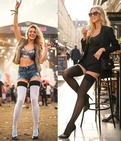2 Pairs Oily Shiny Thigh High Stockings Sheer Antiskid Pantyhose Shiny Stay Up Silk Stockings for Dating in Saudi Arabia