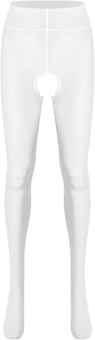 Women's Glossy Hollow Out Footed Tights Oily Shiny Pantyhose Sheer High Waist Stockings in Kuwait