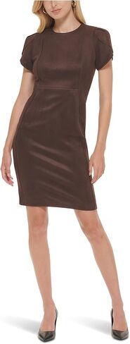 Calvin Klein womens Suede Tulip Sleeve Sheeth in Saudi Arabia