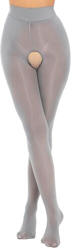 Women's Glossy Hollow Out Footed Tights Oily Shiny Pantyhose Sheer High Waist Stockings in Kuwait