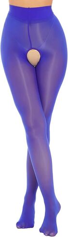 Women's Glossy Hollow Out Footed Tights Oily Shiny Pantyhose Sheer High Waist Stockings in Kuwait
