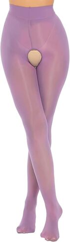Women's Glossy Hollow Out Footed Tights Oily Shiny Pantyhose Sheer High Waist Stockings in Kuwait