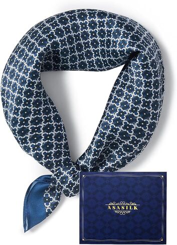 Men's Silk Scarf - 100% Mulberry Silk, 12 Momme Silk For Men, 21" x 21" Square Scarf with Gift Bag and Free Cowhide in Saudi Arabia