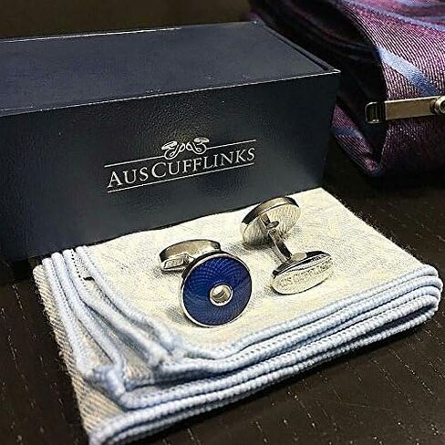 Sapphire Navy Blue Cufflinks | Gift for Him | Premium Cuff Links | Gift for Men | Husband Present in Saudi Arabia