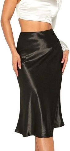 Women's Elegant Solid Color Zipper Skirt Casual Skirts for Women in Saudi Arabia