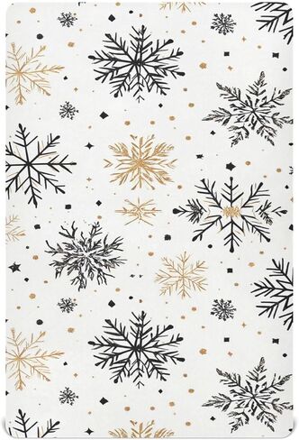 Fitted Crib Sheet for Boys Girls Cute Watercolor Gingerbread Christmas Baby Crib Sheets Blue Snowflake Bassinet Sheets Crib Mattress Bed Sheets for Toddler Newborn Infant 27 x 39 in in Saudi Arabia