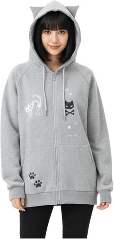Y2K Kawaii Jacket Hoodie Cute Cat Ears Zip Up Hoodies Teen Girls Preppy Clothes Long Sleeves Harajuku Cutecore Clothes in Saudi Arabia