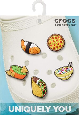 Crocs Jibbitz Food - Stylish Shoe Charms - Synthetic Material - Jibbitz Packs Shoe Charms - One-of-a-kinds Food Jibbitz Foodie 5-Pack One Size One Size in Saudi Arabia