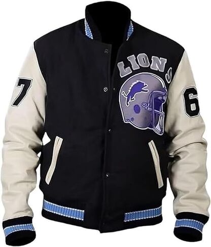 Detroit Beverly Hills Cop Varsity Jacket Men's - Axel Foley Lions Baseball Wool Varsity Jacket in Saudi Arabia