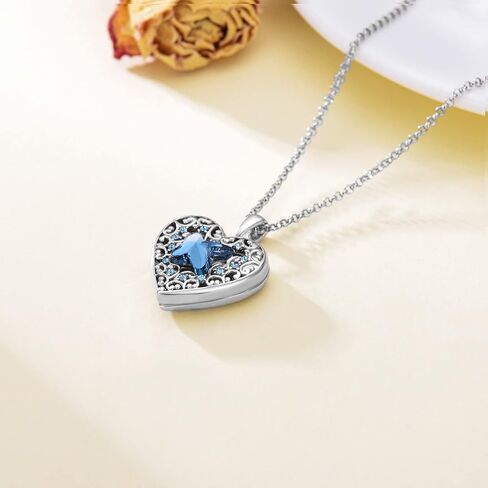 Dorunmo Personalized Locket Necklace 925 Sterling Silver that Holds Pictures Butterfly Birthstone Photo Heart Locket Custom Jewelry Congratulations New Beginnings New Job Gifts for Women in Saudi Arabia