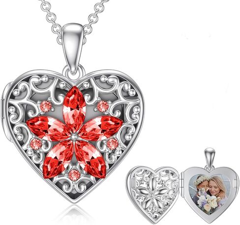 Dorunmo Personalized Locket Necklace 925 Sterling Silver that Holds Pictures Butterfly Birthstone Photo Heart Locket Custom Jewelry Congratulations New Beginnings New Job Gifts for Women in Saudi Arabia
