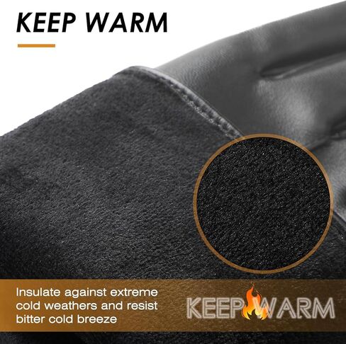 Trifabricy Leather Gloves for Women - Womens Leather Winter Gloves, Warm Lined Touchscreen Winter Glove for Cold Weather in Saudi Arabia