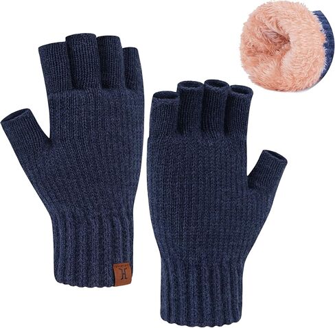 FZ FANTASTIC ZONE Winter Fingerless Gloves for Women Men, Fleece Warm Knit Type Work Half Finger Gloves for Cold Weather Gift in Saudi Arabia