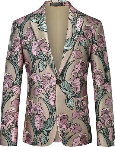 UNINUKOO Blazer for Men Casual Slim Fit Mens Suits Jacket Lightweight Floral Dinner Party Sport Coat Suit Separates in Kuwait
