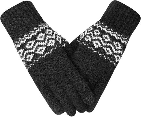 قفازات الشتاء العاطفية للنساء - شاشة تعمل باللمس، طبقة مزدوجة، قفازات دافئة للرسائل النصية للطقس البارد in Kuwait