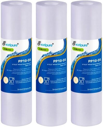 5 Micron 10" x 2.5" Whole House Sediment Home Water Filter Cartridge Replacement for Any 10 inch RO Unit, Culligan P5, Aqua-Pure AP110, Dupont WFPFC5002, CFS110, WHKF-GD05, PP10-05, 4PACK in Saudi Arabia