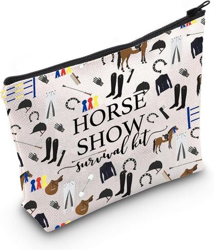 ZJXHPO Horse Show Survival Kit حقيبة مستحضرات التجميل للفروسية حقيبة مكياج لراكبي الخيل مع سحاب هدية لمحبي الحصان (عرض الخيل) in Kuwait
