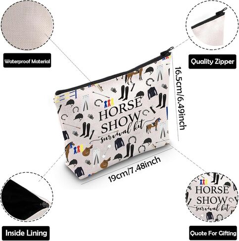 ZJXHPO Horse Show Survival Kit حقيبة مستحضرات التجميل للفروسية حقيبة مكياج لراكبي الخيل مع سحاب هدية لمحبي الحصان (عرض الخيل) in Kuwait
