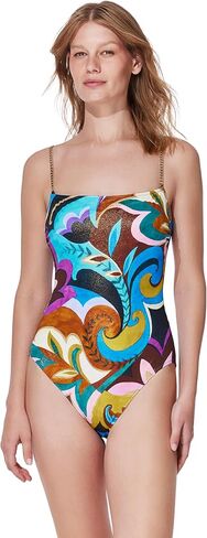 Gottex Round Neck One Piece - Built-in Soft Cups, Adjustable Chain Straps, Front & Back Lining, Classic Bottom Coverage in Saudi Arabia