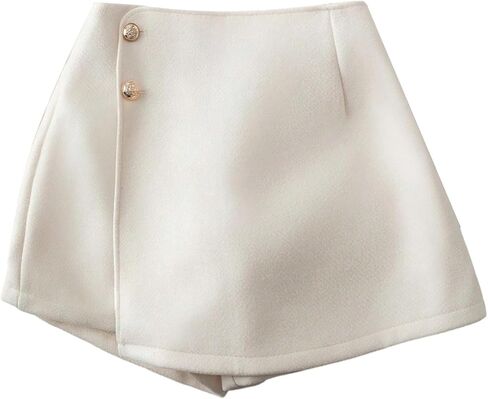 Floerns Women's Elegant Button Mini Wrap Skorts Straight Leg Dressy Casual Skirt Shorts in Saudi Arabia