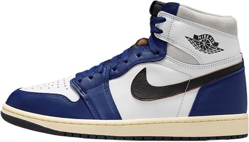حذاء Air Jordan 1 High OG Rare Air للرجال (DZ5485-100، أبيض/رمادي محايد/أزرق ملكي عميق/أسود) مقاس 10 in Kuwait