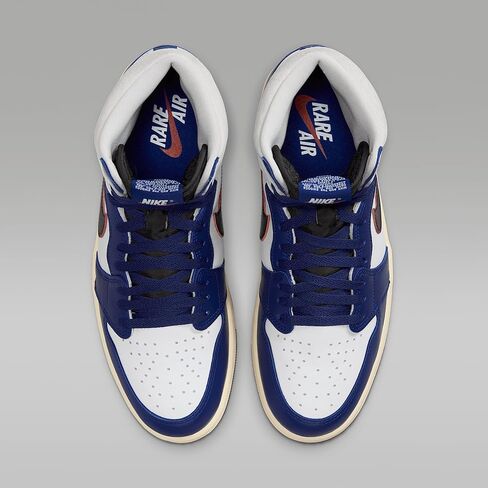 حذاء Air Jordan 1 High OG Rare Air للرجال (DZ5485-100، أبيض/رمادي محايد/أزرق ملكي عميق/أسود) مقاس 10 in Kuwait