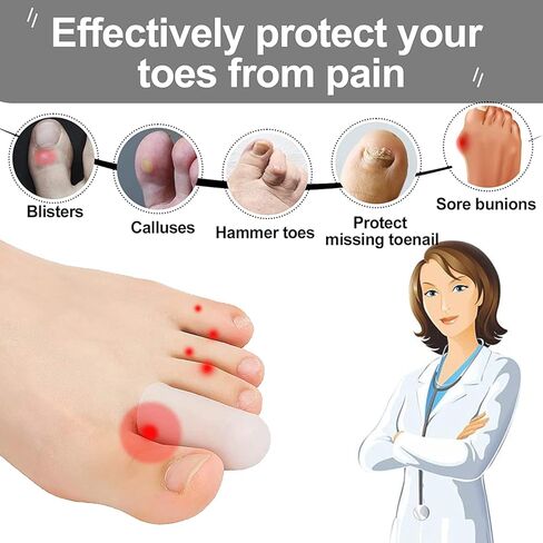8 Pcs Gel Toe Cap, Gel Toe Protectors for Women Men - Cushions and Protects to Cover Toes, Relief Toe Pain from Ingrown Toenails, Corns, Blisters, Hammer Toes in Saudi Arabia