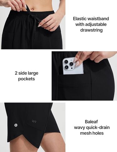baleaf Women's 7'' Long Board Shorts High Waisted Swim Shorts Modest Swimsuits with Pockets Quick Dry UPF50+ in Saudi Arabia