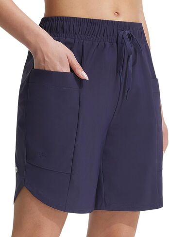 baleaf Women's 7'' Long Board Shorts High Waisted Swim Shorts Modest Swimsuits with Pockets Quick Dry UPF50+ in Saudi Arabia