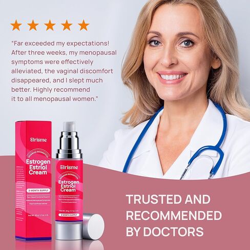 كريم استريول لتخفيف انقطاع الطمث للنساء: كريم الاستروجين الحيوي الطبيعي، توازن الهرمونات، دعم فترة ما قبل انقطاع الطمث - صحة المهبل، حكة الفرج، الهبات الساخنة، التعرق الليلي، 50 مل in Kuwait