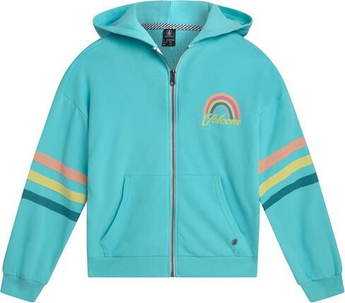 Volcom Girls Zip Up Hoodie - Cozy Fleece Zip Up Graphic Hooded Sweatshirt for Girls with Kangaroo Pockets and Ribbed Cuffs in Saudi Arabia