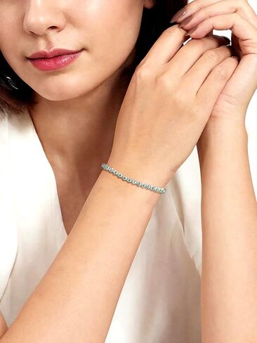 1.18 Carat Emerald Tennis Bracelet for Women, Elegant Bracelet Gift for Mom Wife with 925 Sterling Silver, Birthday Christmas Mother's Day Valentines Day Jewelry, Length 5.9-7.5 Inch in Saudi Arabia