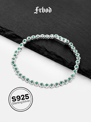1.18 Carat Emerald Tennis Bracelet for Women, Elegant Bracelet Gift for Mom Wife with 925 Sterling Silver, Birthday Christmas Mother's Day Valentines Day Jewelry, Length 5.9-7.5 Inch in Saudi Arabia