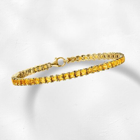 Ross-Simons 7.50 ct. t.w. Square Citrine Tennis Bracelet in 18kt Gold Over Sterling in Saudi Arabia