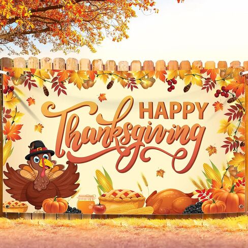 KatchOn, Happy Friendsgiving Banner - XtraLarge, 72x44 Inch | Friendsgiving Backdrop for Photography, Happy Friendsgiving Decorations | Friendsgiving Party Decorations, Happy Thanksgiving Decorations in Saudi Arabia