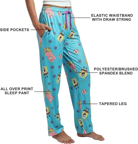 Spongebob Squarepants and Patrick All-Over Print Women's Sleep Pajama Pants in Saudi Arabia