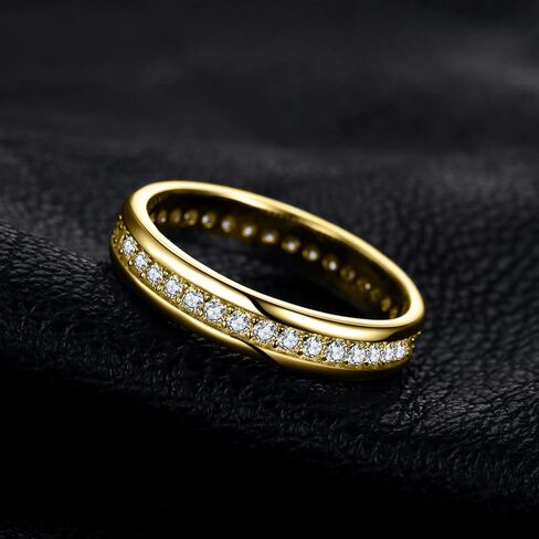 JewelryPalace عصابات الزفاف الخلود زركونيا مكعب للنساء، 14K الذهب الوردي الأصفر مطلي 925 الفضة الاسترليني خواتم وعد الذكرى السنوية لها، تشيكوسلوفاكيا مقلد الماس خاتم الزفاف مجموعة قناة المجوهرات in Kuwait