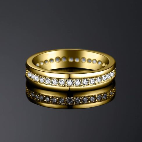 JewelryPalace عصابات الزفاف الخلود زركونيا مكعب للنساء، 14K الذهب الوردي الأصفر مطلي 925 الفضة الاسترليني خواتم وعد الذكرى السنوية لها، تشيكوسلوفاكيا مقلد الماس خاتم الزفاف مجموعة قناة المجوهرات in Kuwait