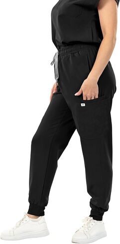 SUNME Scrubs for Women Set - Classic V-Neck Top & Jogger Pants with 11 Pockets Medical Workwear for Nurse Doctor in Kuwait